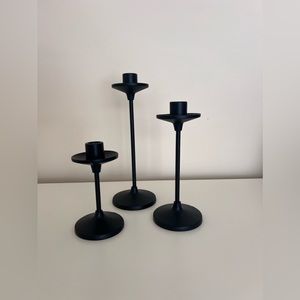 Set of 3 Metal Candle Holders 11”x4”